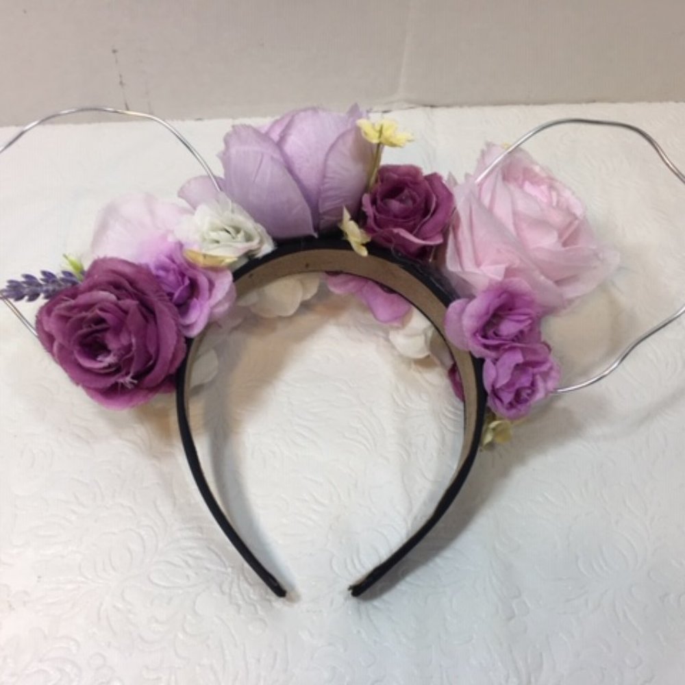 Floral Headband w/ Attached Bendable Wire